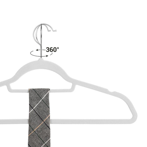 Rootz Hanger - Fluwelen Hanger - Kleerhanger - Set Van 50 Hangers - Kleerhanger - Kledinghanger - Kledinghanger - Kunststof Hanger - Wit - 45 x 0,6 x 23,5 cm