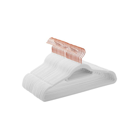 Rootz Hangers - Fluwelen Hangers - Kleerhangers - Set Van 30 Hangers - Kleerhangers - Kledinghangers - Kledinghangers - Kunststof Hangers - Wit - 45 x 0,6 x 23,5 cm