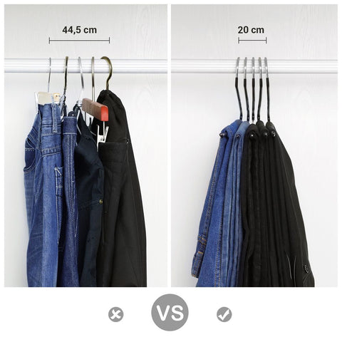 Rootz Hanger - Clothes Hanger - Set Of 20 Hangers - Coat Hanger - Garment Hanger - Clothing Hanger - Metal Hanger - Black - 38 x 0.5 x 14.5 cm