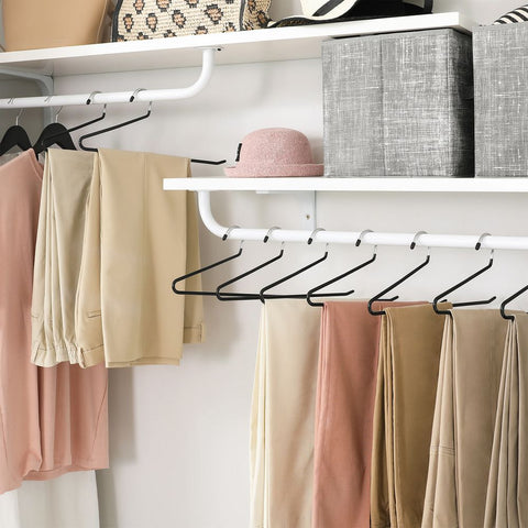 Rootz Hanger - Clothes Hanger - Set Of 20 Hangers - Coat Hanger - Garment Hanger - Clothing Hanger - Metal Hanger - Black - 38 x 0.5 x 14.5 cm