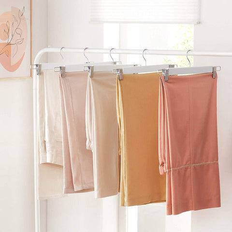 Rootz Hosenbügel – Set mit 8 Hosenbügeln – Kleiderbügel – Kleiderbügel – Kleiderbügel – mit Clips – Weiß – 34 x 1,2 x 12,5 cm
