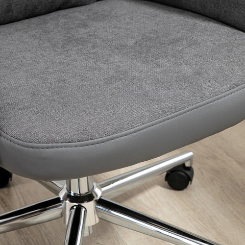 Rootz Office Chair - Desk Chair - Steel+ Faux Leather - Grey - 65 x 72 x 118cm