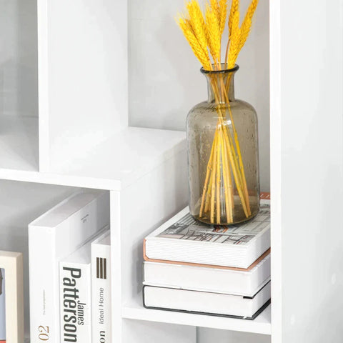 Rootz Bookshelf - Bookcase - 8 Shelves - White - 70 Cm X 24 Cm X 178 Cm