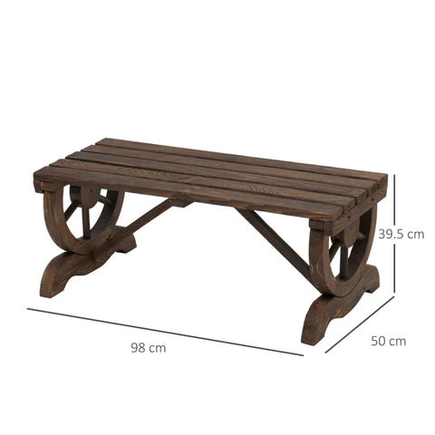 Rootz Garden Bench - Wooden Bench - Rustic Bench - Outdoor - Park Seat - Natural - 98 x 50 x 39.5 cm
