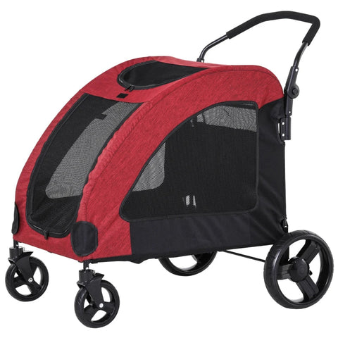 Rootz Pet Trolley - Pet Stroller - Pet Buggy - Dog Buggy - Dog Trailer - Pet Trailer - Red/Black - 98x82x110 cm