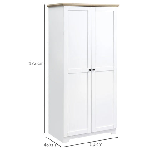 Rootz Cabinet - Storage Cabinet - Cupboard - Living Room Cabinet - Office Cabinet - White - 80Wx48Dx172H cm