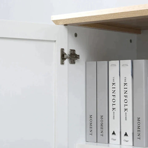 Rootz Cabinet - Storage Cabinet - Cupboard - Living Room Cabinet - Office Cabinet - White - 80Wx48Dx172H cm