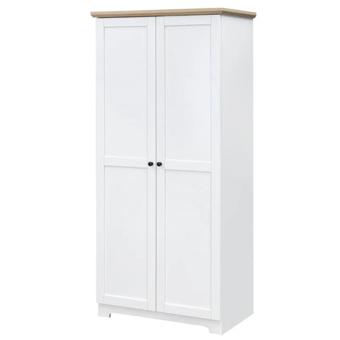 Rootz Cabinet - Storage Cabinet - Cupboard - Living Room Cabinet - Office Cabinet - White - 80Wx48Dx172H cm