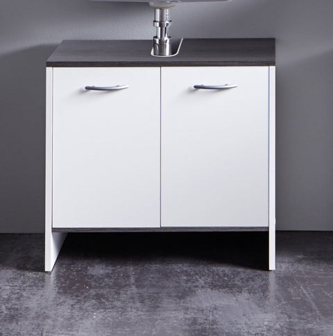 Rootz Badezimmerschrank – Waschbeckenschrank – Weiß – 60 x 55 x 28 cm
