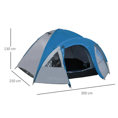 Rootz Camping Tent - Familietent - Automatische Pop Up - Tent - Blauw/Grijs - 210 X 210 X 140 cm