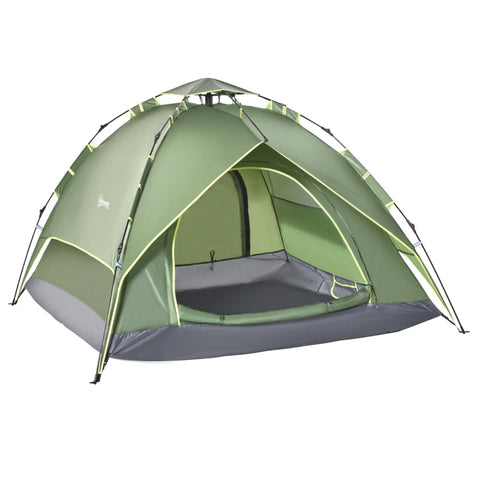 Rootz Camping Tent - Double Tent - Family Tent - Automatic Pop Up - Tent - Dark Green - 210 X 210 X 140 cm