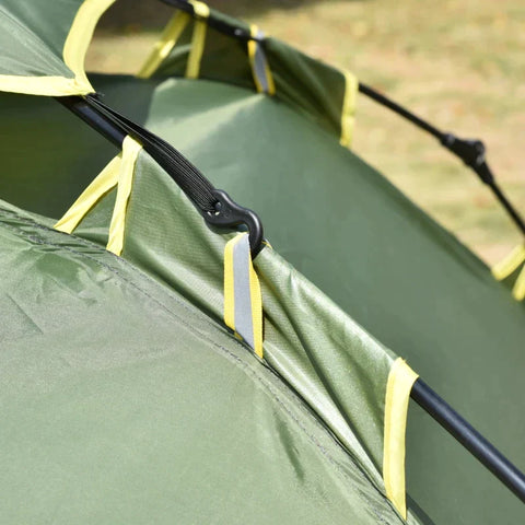 Rootz Camping Tent - Double Tent - Family Tent - Automatic Pop Up - Tent - Dark Green - 210 X 210 X 140 cm