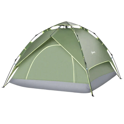 Rootz Camping Tent - Double Tent - Family Tent - Automatic Pop Up - Tent - Dark Green - 210 X 210 X 140 cm