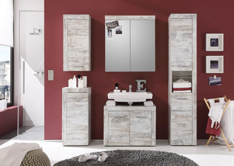 Rootz Bathroom Mirror - Storage Cabinet - Gray - 72 x 79 x 17 cm