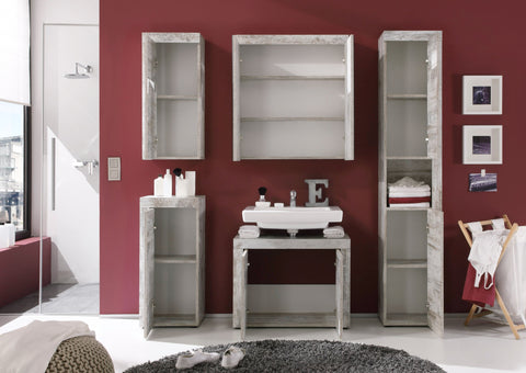 Rootz Bathroom Mirror - Storage Cabinet - Gray - 72 x 79 x 17 cm