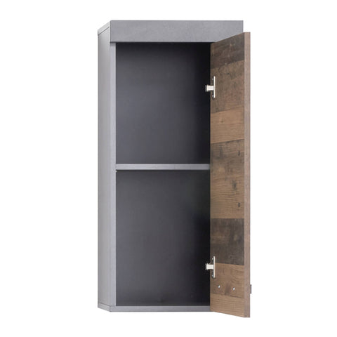 Rootz Badezimmerschrank – Aufbewahrungsschrank – Braun und Grau – 33 x 79 x 23 cm