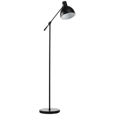 Rootz Stehlampe – Nachttischlampe – Industriedesign – höhenverstellbar – Bodenschalter – Schwarz – 30 m x 30 cm x 131 cm