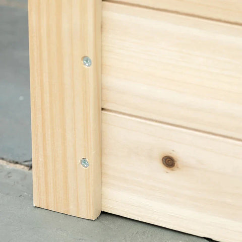 Rootz Verhoogd bed - 2 plantvakken - binnenvoering van fleece - weerbestendig - massief hout - 244 cm x 61,5 cm x 27 cm