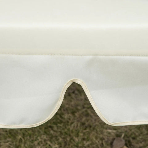 Rootz Schaukelstuhl – 3-Sitzer-Hängematte – Gartenschaukel mit Sitz und Rückenlehne – Tablett – Bank – Schaukelbank – Dachwinkel – verstellbar – Stahlrohr – Oxford-Stoff – Beige – 200 x 120 x 164 cm