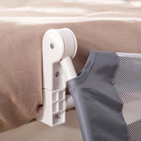 Rootz Bed Guard - Bed Rail - Baby Bed Rail - Foldable - Washable Fabric Cover - For 1.5-5 Years Children - Grey - 150 x 40 x 60cm