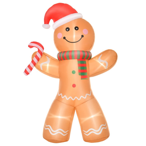 Rootz Gingerbread Man - Inflatable Gingerbread Man - Christmassy Gingerbread Man - Yellow - 170 x 65 x 240 cm