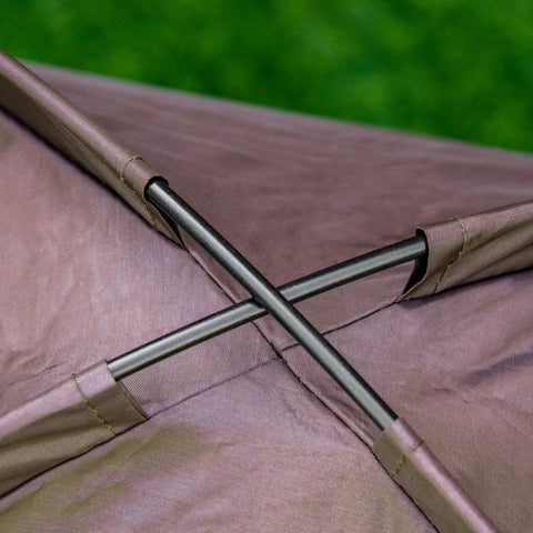 Rootz Pet Bed With Canopy - Raised Dog Bed - Outdoor Dog Lounger With Roof - Breathable - Taffeta Coffee - 61 x 46 x 62 cm