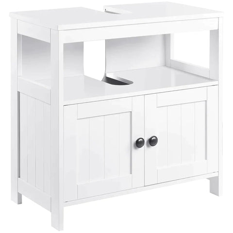 Rootz Kast Badkamer - Wastafelkast - Opbergkast - Kast - Met Open Compartiment - MDF - Wit - 60 x 30 x 60 cm