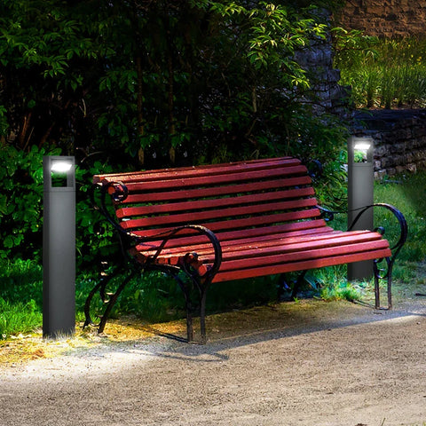 Rootz Tuinlamp - Padverlichting - Paalverlichting met LED's - Weerbestendig - Donkergrijs - 16cm x 5cm x 90cm