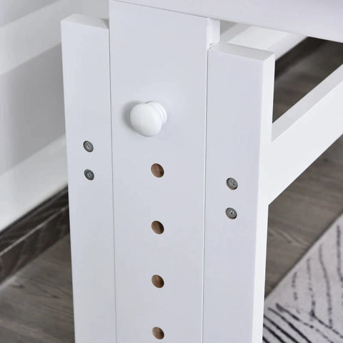 Rootz Study Desk - Computer Stand - Laptop Table - Height Adjustable - 5 Levels With Drawer - MDF - White - 109 x 55 x 63.6-89.2 cm