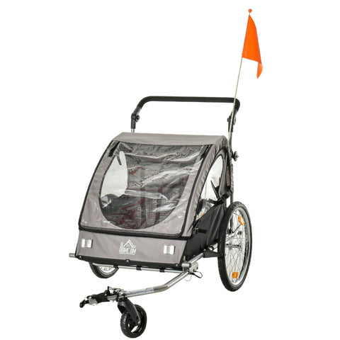 Rootz Bike Trailer - Children's Trailer - Child Bike Trailer - Foldable Bike Trailer - Child Transport Carrier - Rain Cover - Grey/Black - 160 x 84 x 106 cm