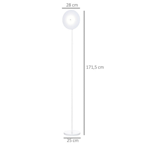 Rootz Floor Lamp - Floor Lamp With LED - Adjustable By 90 Degrees - Removable Light Pole - 3 Levels - Metal - White - 28 cm x 28 cm x 171.5 cm