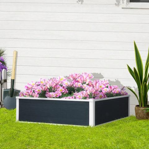 Rootz Raised Bed - Planter - With Drainage Function - Protection Against Pests - Plastic - Grey - 100 x 80 x 30 cm