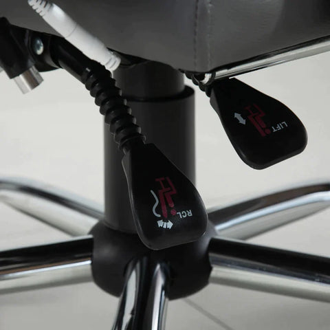 Rootz Massagesessel – Chefsessel mit Massagefunktion – 7 Vibrationsmassagepunkte – höhenverstellbar – Bürostuhl – Galvanikschaum – Grau – 67 x 70 x 112–120 cm