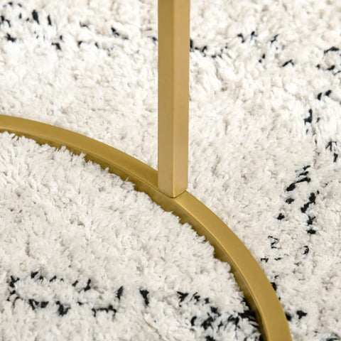 Rootz Set Of 2 Stackable Side Tables - Modern Design - Stackable End Tables - Gold Frame Side Tables - Gold + Transparent - 50cm x 50cm x 58cm