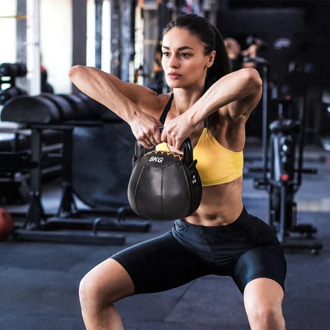 Rootz Kettlebell - 12 Kg - Flat Bottom - Steel Handle - Plastic Body - Black - 20 x 20 x 24 cm