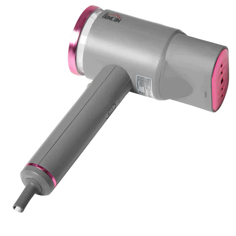 Rootz Steamer - Foldable Steamer - With LED Indicator Lights - 2 Modes - 160 ML Water Tank - 1520 W - Aluminum Plastic - Gray/Pink - 27.5 x 18.2 x 9 cm