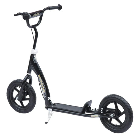 Rootz Scooter – Kinderroller – City-Scooter – Tretroller – Kinder-Stunt-Scooter – Roller mit Hinterradbremse – höhenverstellbar – Stahl – Schwarz – 120 x 52 x 80–88 cm