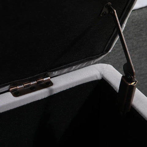 Rootz Storage Chest - Upholstered Bench - Storage Chest Bench - Storage Space - Light Grey