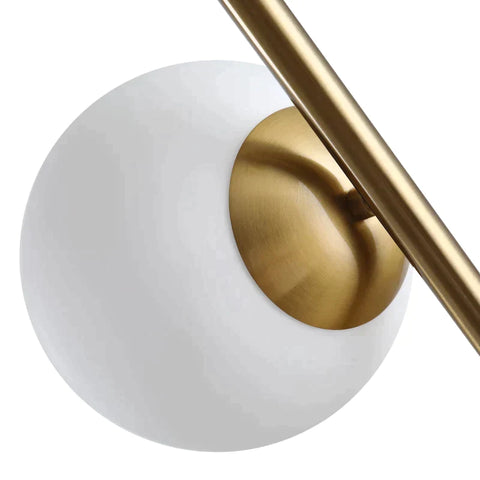 Rootz Vloerlamp - 2-delige Glazen Lampenkap - Modern Decoratief - Woonkamer - Slaapkamer - Goud/Wit - 39 x 28 x 165cm