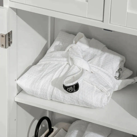 Rootz Bathroom Cabinet - Bathroom Storage Cabinet - Bathroom Cabinet With 2 Drawers 1 Door - Freestanding Cupboard - White - 60 x 30 x 108.8 cm