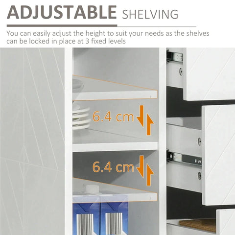 Rootz Cabinet - Storage Cabinet - Dining Room Cabinet - 3 Drawers - Sideboard Chest - Side Cabinet