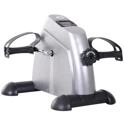 Rootz Mini Exercise Bike - Leg Trainer - Pedal Trainer -  Training Bike - Bicycle Device - Silver - 9Wx 40Dx 31Hcm