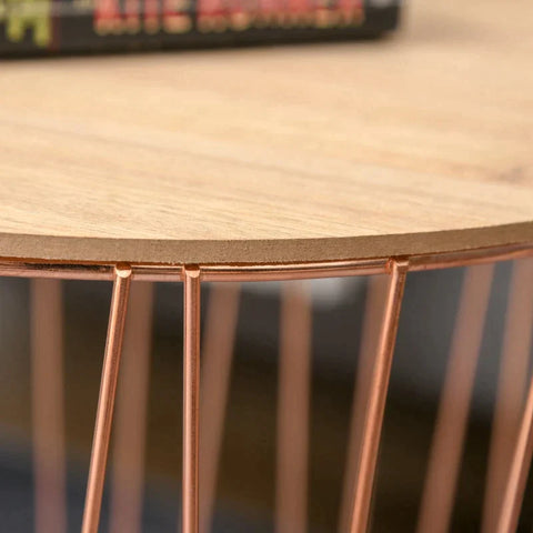 Rootz Side Table - Bedside Table - Bedroom Stand - Side Table Set - Rose Gold