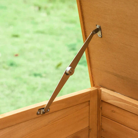 Rootz Small Animal Hutch - Rabbit Hutch - With Outdoor Enclosure - Removable Floor Pan - Weather Resistant - Fir Wood - Brown - 141cm x 60cm x 86cm