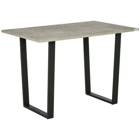 Rootz Dining Table - Dining Room Table - 6 People Dining Table - MDF/Steel - Light Gray - 140L x 80W x 76H cm
