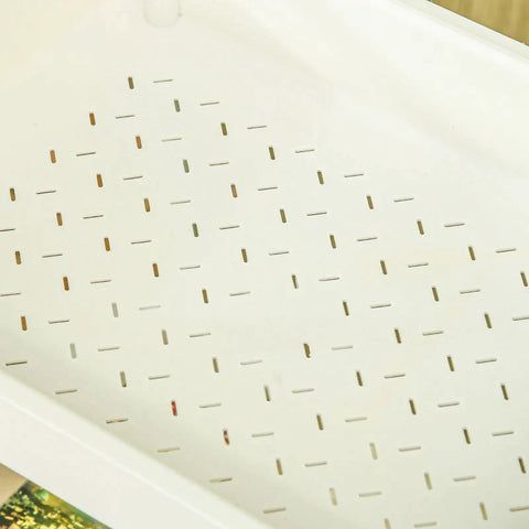 Rootz Trolley - 3 Levels - Hanging Basket - Push Handle - 4 Wheels - Metal Frame - Plastic+steel - White+green - 50 x 29.4 x 77cm