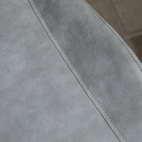 Rootz Dining Chair - Modern Kitchen Chair With Backrest - Metal Legs For Reception - Living Room Chair - Faux Leather - Grey - 51.5 x 59 x 82 cm