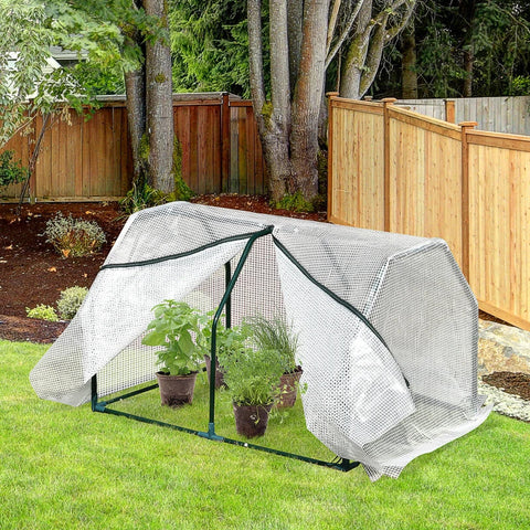 Rootz Mini Greenhouse - Weather Resistant - Easy to Carry - Polytunnel Green - 99cm x 71cm x 60cm