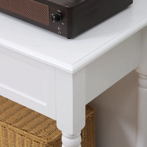 Rootz Console Table with 2 Drawers - Hallway Table - High Side Table - White - 110cm x 40cm x 75.8cm