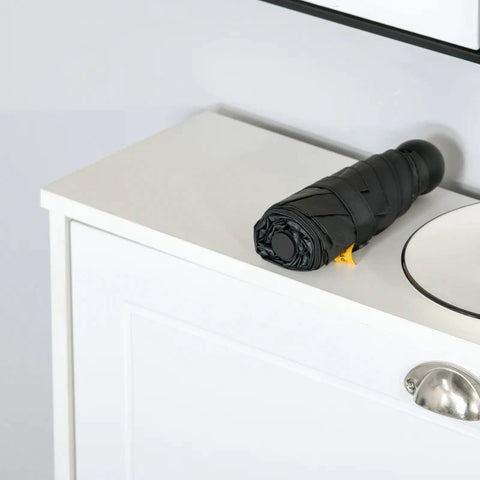 Rootz Shoe Cabinet - Shoe Tipper - Shoe Stand - White - 76.2 x 19 x 116.8 cm